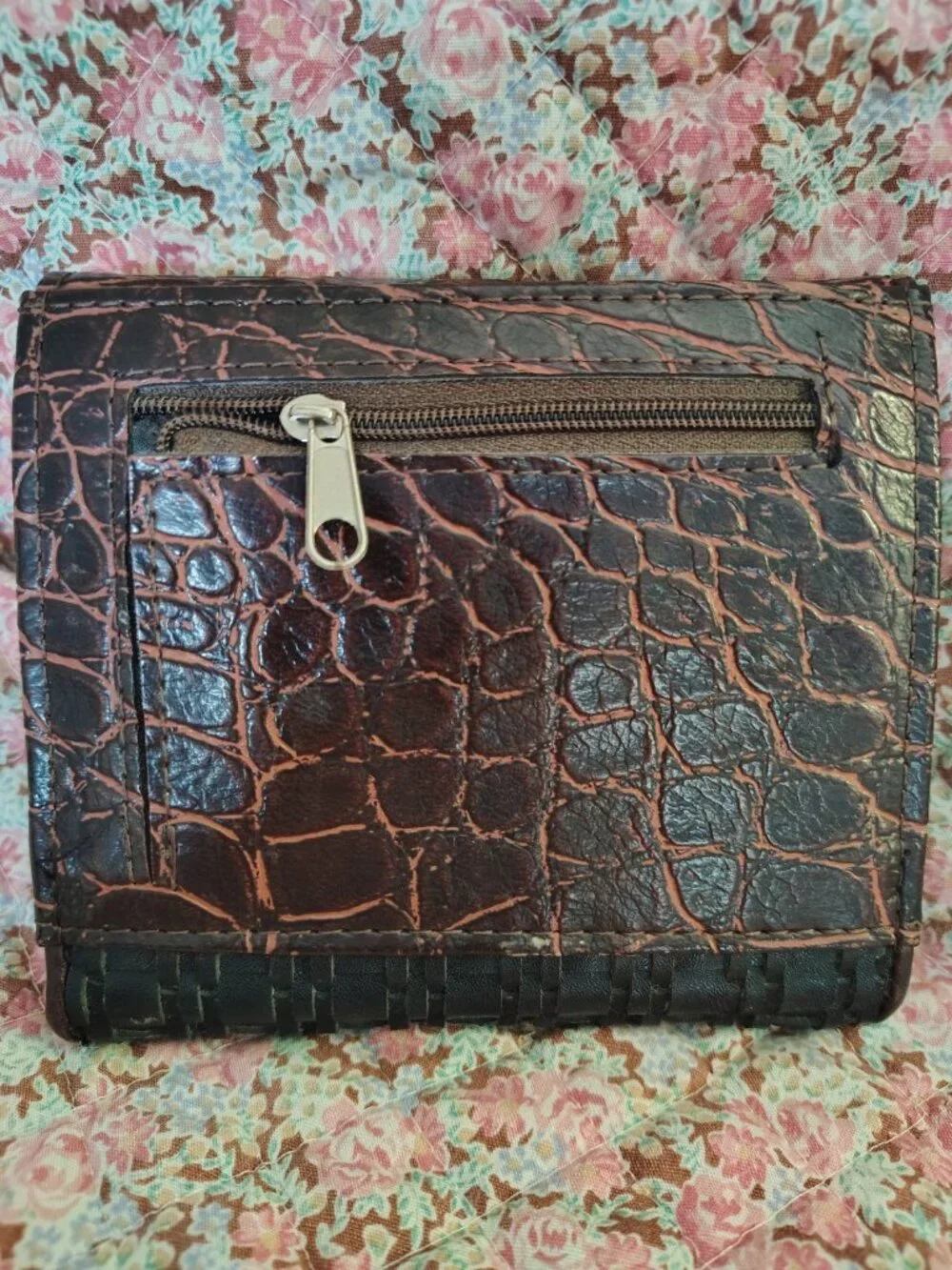Vintage women's bifold wallet Silver Angel Heart